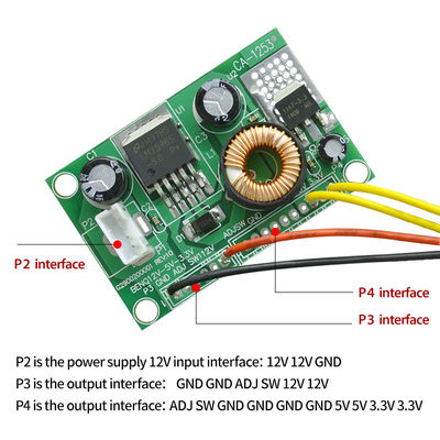 12V ถึง 5V ถึง 3.3V LCD Power Supply Module DC Converter Board พร้อมวงจรบูรณาการ