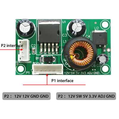 CA-1233 แบอร์ดแปลง DC 12V 5V 3.3V โมดูลพลังงานลดลงด้วยรหัสวันที่มาตรฐาน