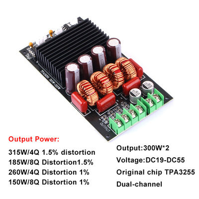 บอร์ดเครื่องขยายเสียงดิจิตอล 2.0 ช่องสอง 300W สําหรับโมดูลเครื่องรับและเครื่องขยายเสียง HIFI