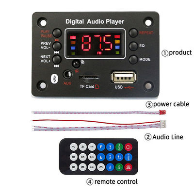 บลูทูท MP3 Decoder Board พร้อมฟังก์ชัน USB FM Radio Voice Recorder รองรับการใช้งาน WAV และจอ ใช่