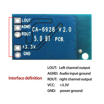 CA-6928 โมดูลเสียง Blueteeth พร้อมเครื่องกระตุ้นเสียงดิจิตอลแบบคู่และไฟฟ้า LED