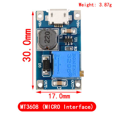 Creatall MT3608 DC-DC Boost Module 2A Boost Board ความดันทางเข้า 2-24V ความดันทางออก 30V