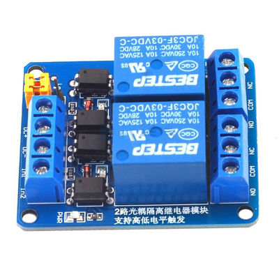 โมดูลรี 2 ช่องที่มีการแยก Optocoupler สอง 3.3V 5V 12V 24V โมดูลไฟฟ้า