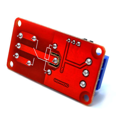ติดต่อภาระ 12V 1 Channel Relay Module กับ Optocoupler Isolation บนพาน PCB สีแดง