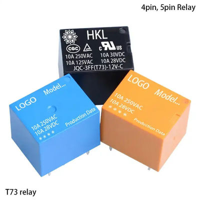 พีซีบี มินิ อิเล็กทรอมักนติก รีเลี T73 พลังงาน 10A 10amp 1 Co Dc 5V 12V 24 24V 24vdc 4 Pin 5pines 5 Pines