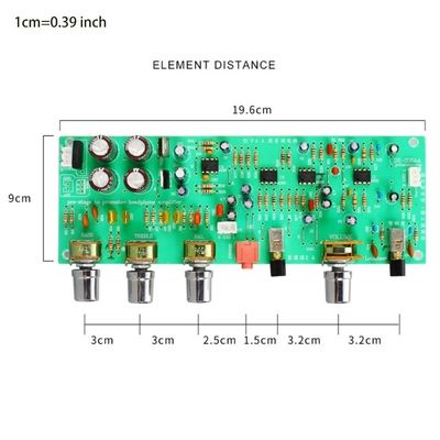 บอร์ดเครื่องขยายกําลังไฟฟ้าสาย AC ซีรี่ย์สองตัว Preamp DX338A พร้อมวงจรเสียง AA แบบเส้นตรง 12V สองตัว และสวิทช์เสียงเท่ากัน