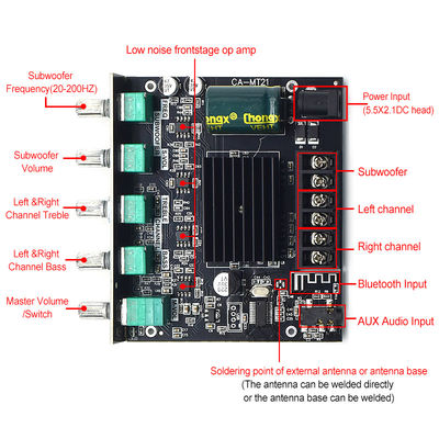 CA-MT21 2.1 ช่องทาง BT 5.0 Subwoofer Amplifier Board 2*50W+100W 12-24V AMP+BT