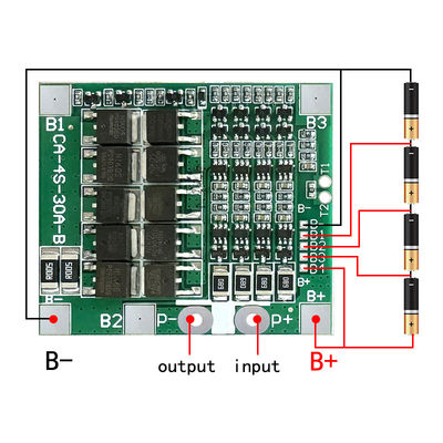 CA-4S-30A-B ลิทธิียม 18650 BMS แบตเตอรี่คุ้มครองบอร์ด 30A 14.8V 12.8V 4s BMS บอร์ด