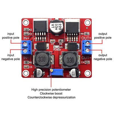 CA-2577 โมดูลควบคุมความกระชับอัตโนมัติ DC-DC ที่เข้ากันได้กับแผ่นแสงอาทิตย์ LM2596S 3A Step Down/Up Module
