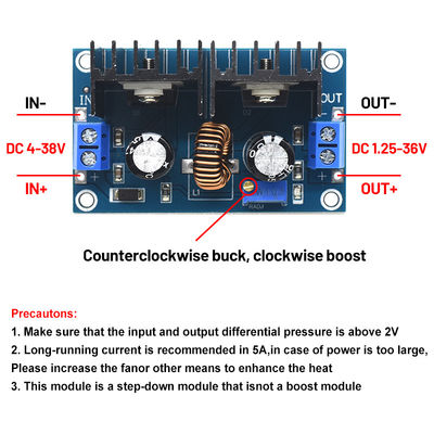 CA-4016 8A 200W Board Mount DC-DC Converter XL4016 4-40V ถึง 1.25-36V PWM โมดูลปรับลง