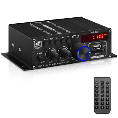 AK-380 เครื่องเสริมพลังงาน 400W พร้อม Bluetooth 5.0 และ 2.0 CH HiFi Stereo สําหรับเสียงในบ้าน