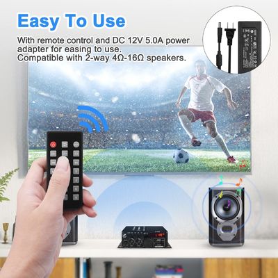 AK-380 USB SD Audio Power Amplifier 400W 2.0 CH HiFi Stereo AMP เครื่องเสียง บลูทูธ 5.0 แอมเปอร์ เครื่องรับเสียง พร้อมรีโมทคอนโทรลสําหรับบ้าน