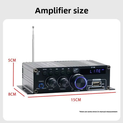 Hifi Stereo Audio Power Amplifier 120W Dual Channel Power Amp Independent Control Equalizer เครื่องขยายเสียงดิจิตอลสําหรับบ้าน
