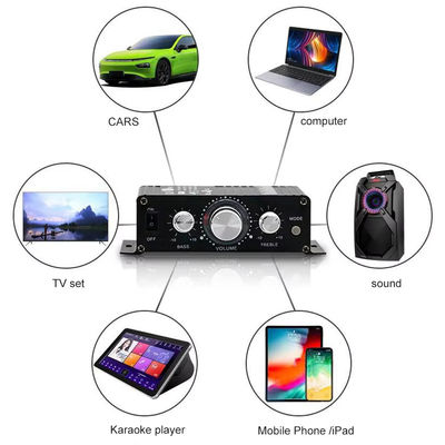 AK-270 12V 30W+30W 2.0 Channel Bluetooth Power Amplifier สําหรับโรงภาพยนตร์ในบ้าน