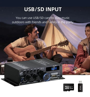 AK-380 5.0 แอมพลิเฟอเรอร์ 2.0 ช่อง รถยนต์ โฮมไทอเรอร์ แอมพลิเฟอเรอร์ มินิ HIFI แอมพลิเฟอเรอร์เสียงดิจิตอล สเตเรีย USB OTG Input