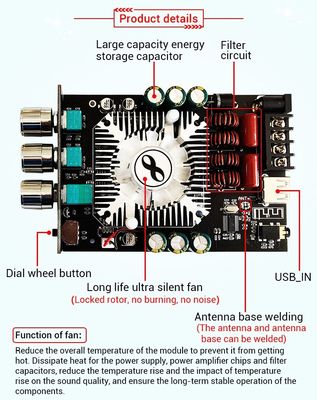 ZK-1602T 2*160W 2.0 Channel Digital Power Amplifier Module Class D Audio Stereo BT 5.0 Subwoofer Amplifier Board ZK-1602T โหลดเครื่องขยายพลังงานดิจิตอลชั้น D