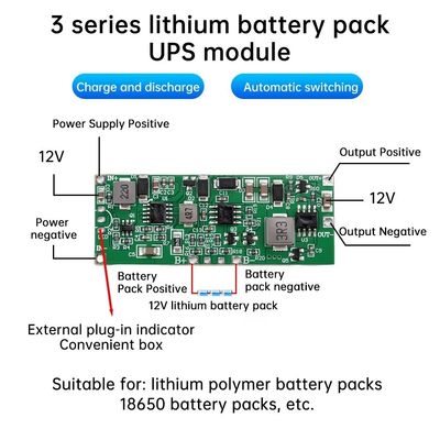 12V 3A 24W 36W แหล่งไฟฟ้าที่ไม่หยุดยั้ง UPS ชาร์จชาร์จชาร์จ Router Network แบตเตอรี่ลิตยูม Board Protection PCB Base