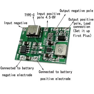 USB ประเภท C 3.7V 9V 5V 2A DC-DC Converters Board Mount Lithium Li-ion 18650 แบตเตอรี่ชาร์จ 18650 ชาร์จ ขั้นตอนกระตุ้นโมดูลไฟฟ้า