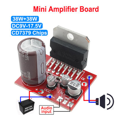 TDA7379 โมดูลเครื่องขยายพลังงานสเตเรีย ช่องสอง DC9V-17.5V 38W+38W เครื่องขยายเสียง