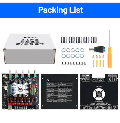 ZK-AS21 2.1 ช่อง Digital Power Amplifier Board Module 220W*2+350W เสียงต่ําสูง สับวูฟอร์ TPA3255 BT Home Audio AS21