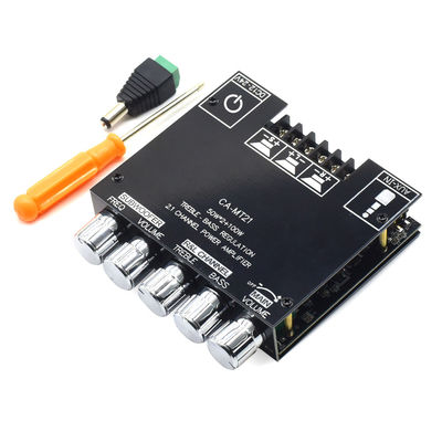 ZK-MT21 2.1 Channel Subwoofer Amplifier Module 5.0BT 12V 24V 2*50W+100W พลังงานใช้ในบ้าน พลาสติกบอร์ดสําหรับระบบเสียง