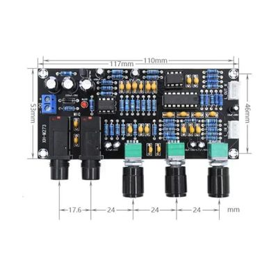 XH-M273 PT2399 บอร์ด Preamplifier ดิจิตอล 12-24V DC พร้อมความถี่สเตอริโอสำหรับการควบคุมไมโครโฟนคาราโอเกะ