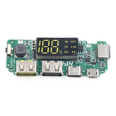 ดับเบิล USB 5V 2.4A Micro/Type-C LED USB Mobile Power Bank 18650 โมดูลการชาร์จ แบตเตอรี่ลิทธิียม การปกป้องวงจร