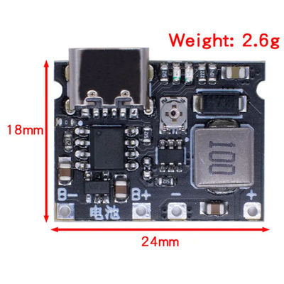 3.7V ถึง 9V 5V 2A DC-DC Step Up Boost Module 18650 แบตเตอรี่ลิธีอุปกรณ์ชาร์จ-การชาร์จ คอร์ด Type-C DC TP4056