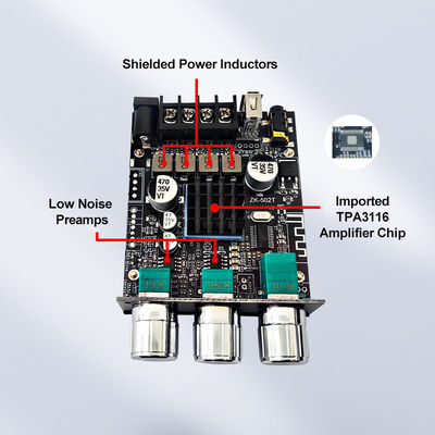 TPA3116D2 Subwoofer Audio Amplifier Module ZK-502T บอร์ดสเตียโรออดิโอ 2 ช่องทาง พร้อม 2 * 50W Bass AMP และการสื่อสาร AUX