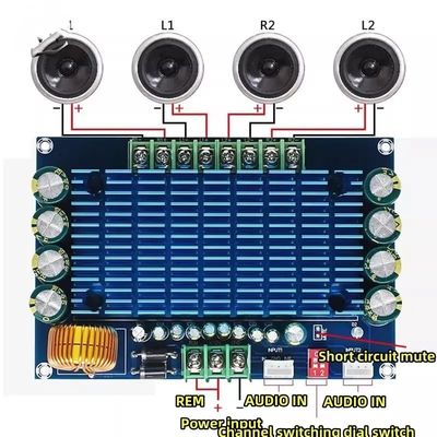 XH-M180 4x50W Car Speaker Amplifier Module TDA7850 คัน AMP DC12V ระดับสูง บอร์ดเสียงดิจิตอล