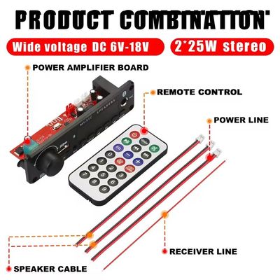 2 * 25W มิกรอฟอน แปร์แอมพลิเฟียร์ความสําคัญกับ MP3 บอร์ดการปรับรหัสและการสนับสนุน ระยะเวลาใช้งานแบตเตอรี่ 20 ชั่วโมง หน้าจอ ใช่