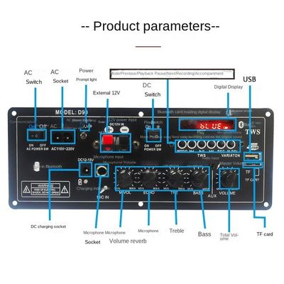 บอร์ด PCB เครื่องขยายเสียงสเตอริโอ 12V แบบชาร์จไฟได้พร้อมการออกแบบแม่พิมพ์ส่วนตัว