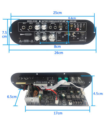 D1200 2.0 ช่อง 50W+50W BT บอร์ดเครื่องขยายเสียงดิจิตอล 12V สามารถชาร์จใหม่ได้ สําหรับใช้ในรถยนต์