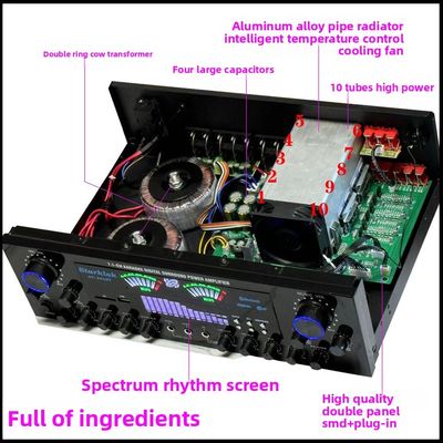 AV-888BT 2800W โฮม คาราโอเกะ เครื่องกระตุ้นพลังงานสองแหวน รุ่นใหม่ 7.1 ช่องโซน Tuning สถาปัตยกรรมโลหะพลังงานสูง