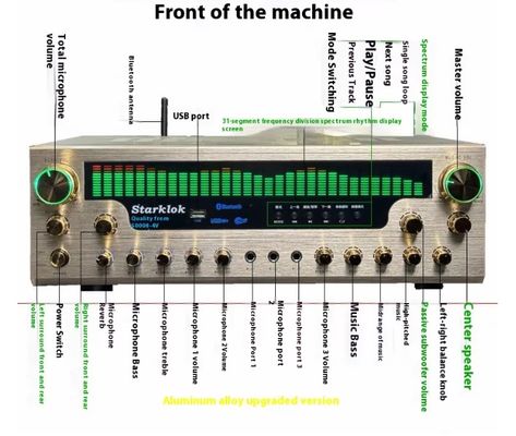 แอมพลิฟายเออร์โฮมเธียเตอร์ 8000SW Flagship Version 7.1 CH 2500W ตัวเครื่องอะลูมิเนียมอัลลอยด์สีทองทั้งหมด แอมพลิฟายเออร์สเตอริโอแยกส่วน Double Ring Cow