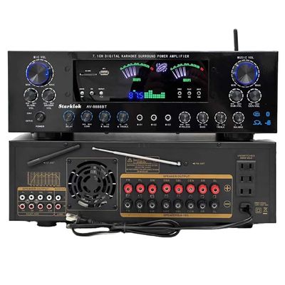 AV-8888BT เครื่องขยายเสียงโฮมเธียเตอร์ระดับมืออาชีพ 7.1 แชนแนล 2000W กำลังไฟสูงพิเศษ ระบบเสียงเซอร์ราวด์โฮม KTV ไร้สาย BT