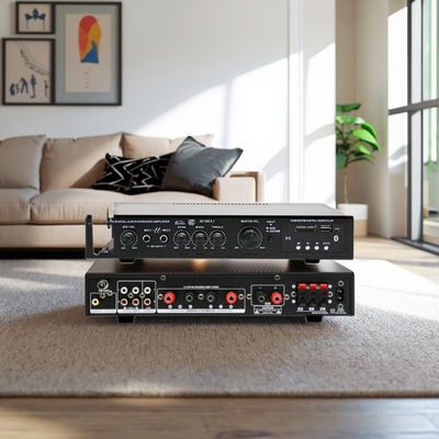 5.1CH 120W*2+25W*3 เครื่องขยายพลังงาน HIFI พร้อมไฟเข้าแบบ Optical Coaxial, BT 5.0ซุปเปอร์บาส สําหรับงานคาราโอเกะ
