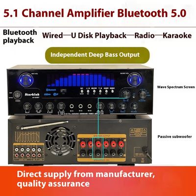 AV-555BT Professional 5.1 Channel Dynamic Spectrum Amplifier 600W ซับวูฟอร์บ้านแรงสูง พร้อมโครงสร้างโลหะ