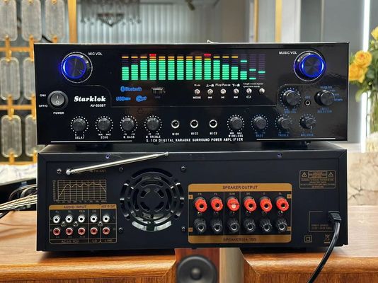 AV-555BT Professional 5.1 Channel Dynamic Spectrum Amplifier 600W ซับวูฟอร์บ้านแรงสูง พร้อมโครงสร้างโลหะ