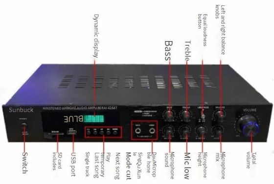 Av-628BT Home Audio 5-Channel 800W เครื่องขยายพลังงานสูง 110V/220V เครื่องรับไร้สาย พร้อมการเชื่อมต่อ BT