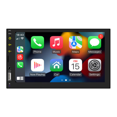รถยนต์ขนาด 7 นิ้วสำหรับเครื่องเล่น MP5 พร้อมกล้องมองหลัง HD ไร้สาย BT CarPlay Android Auto วิทยุแดชบอร์ด วิทยุแดชบอร์ดแบบมีสาย