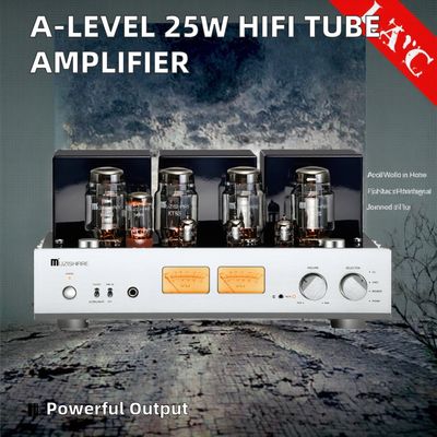 A-Level 25W+25W Home HIFI Tube Audio Amplifier ปริมาตรการออกพลังงานสูง เครื่องรับหูฟังบูรณาการ เครื่องรับเสียง