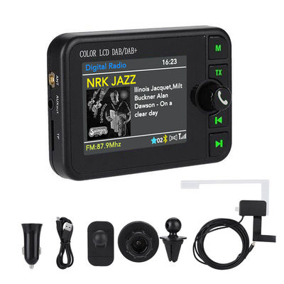 2.4 นิ้ว สี LCD DAB / DAB + เครื่องรับวิทยุ BT ไมล์สมาธิ MP3 Player FM การออกอากาศสัญญาณดิจิตอลรถยนต์ 1 ปี