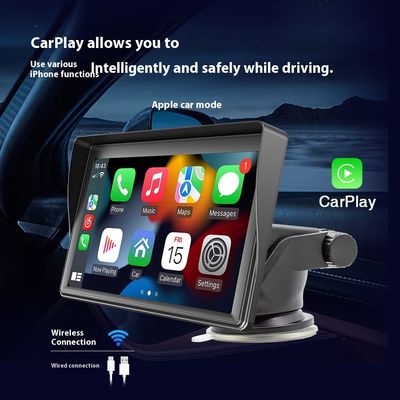 Creatall เครื่องเล่น MP5 CarPlay ไร้สายแบบพกพาขนาด 7 นิ้ว สำหรับ Bluetooth รุ่นใหม่ ข้ามพรมแดน ช่องเสียบการ์ดมัลติมีเดีย Head Unit รองรับ WAV