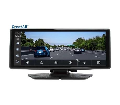 Creatall 8.1inch Portable All-in-One Car Navigation Device Wireless CarPlay หน้าหลังบันทึกคู่ แดชแคมสําหรับแทชบอร์ด