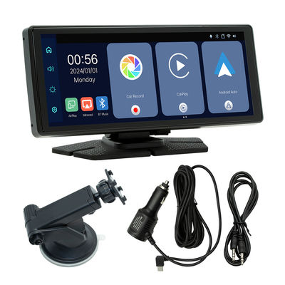 Creatall 8.1inch Portable All-in-One Car Navigation Device Wireless CarPlay หน้าหลังบันทึกคู่ แดชแคมสําหรับแทชบอร์ด