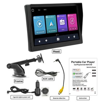 เครื่องเล่น MP5 ในรถยนต์แบบพกพา Creatall ขนาด 9 นิ้ว พร้อมภาพย้อนกลับ HD สำหรับ CarPlay ไร้สาย Bluetooth การวางบนแผงหน้าปัด การเชื่อมต่อ USB