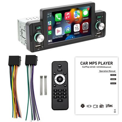 เครื่องเล่น MP5 ในรถยนต์ Creatall ขนาด 5 นิ้ว สำหรับกล้องมองหลัง Bluetooth CarPlay แบบมีสาย/ไร้สาย รองรับรูปแบบเสียง WAV MP3 APE USB