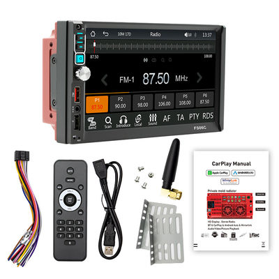 Creatall 7 นิ้ว Dual Reel Reverse Camera MP5 Player สําหรับจอควบคุมกลางแบบบลูทูธ CarPlay Navigation Android Auto Mirror