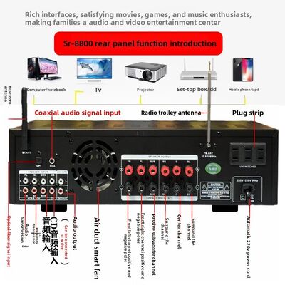 SR-8800 5.1 Channel Home Amplifier with Private Mold and OEM Brand Customization